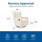 Baby Relax Mikayla 4-in-1 Nursery Swivel Glider Rocker Recliner - nursery approved, rigorously tested for safety. Weight limit, multifunctional, easy assembly, ships in 1 box