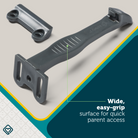 Cabinet & Drawer Latches - Gray - wide, easy -grip surface for quick parent access