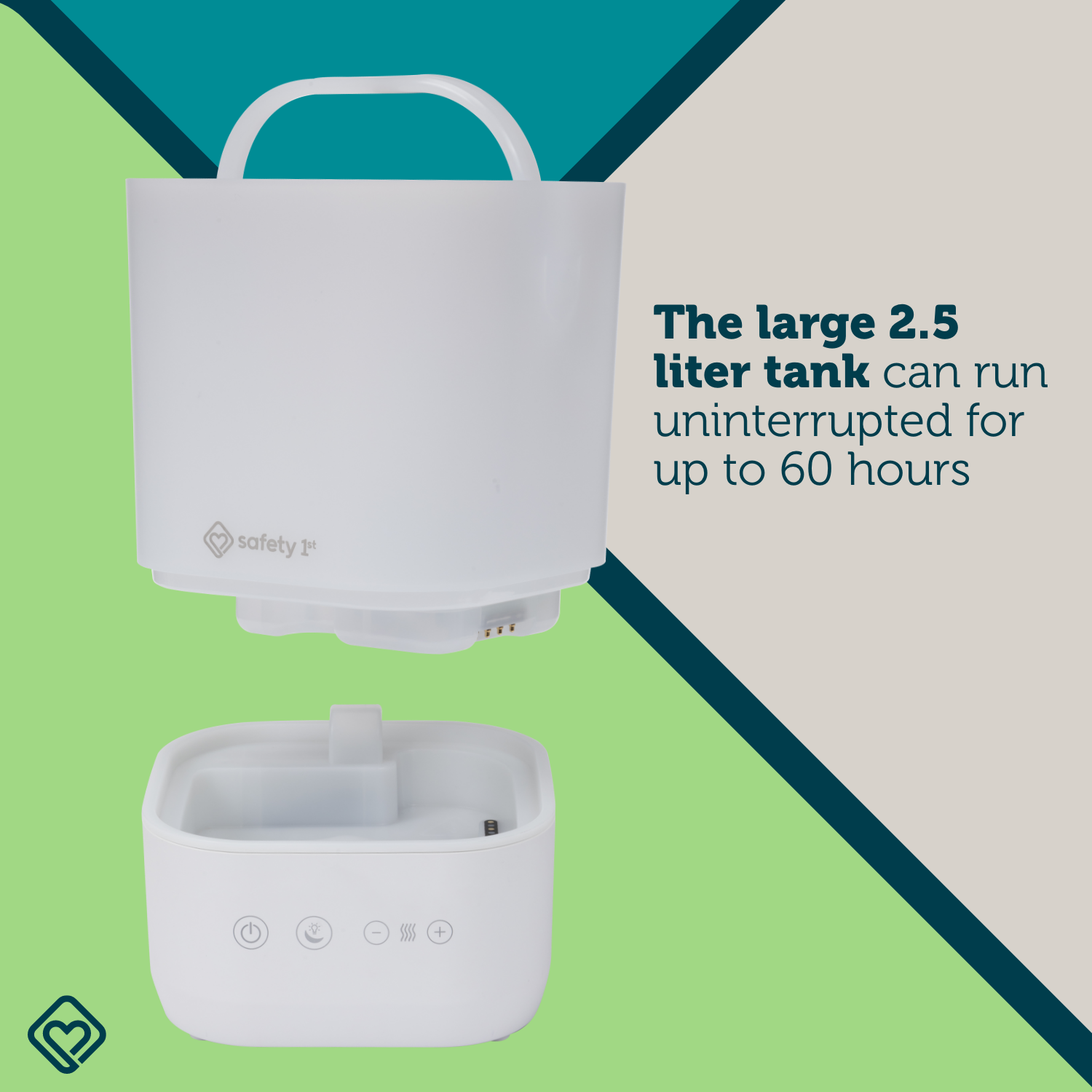 Comforting Cool Mist Top-Fill Humidifier - the large 2.5 liter tank can run uninterrupted for up to 60 hours