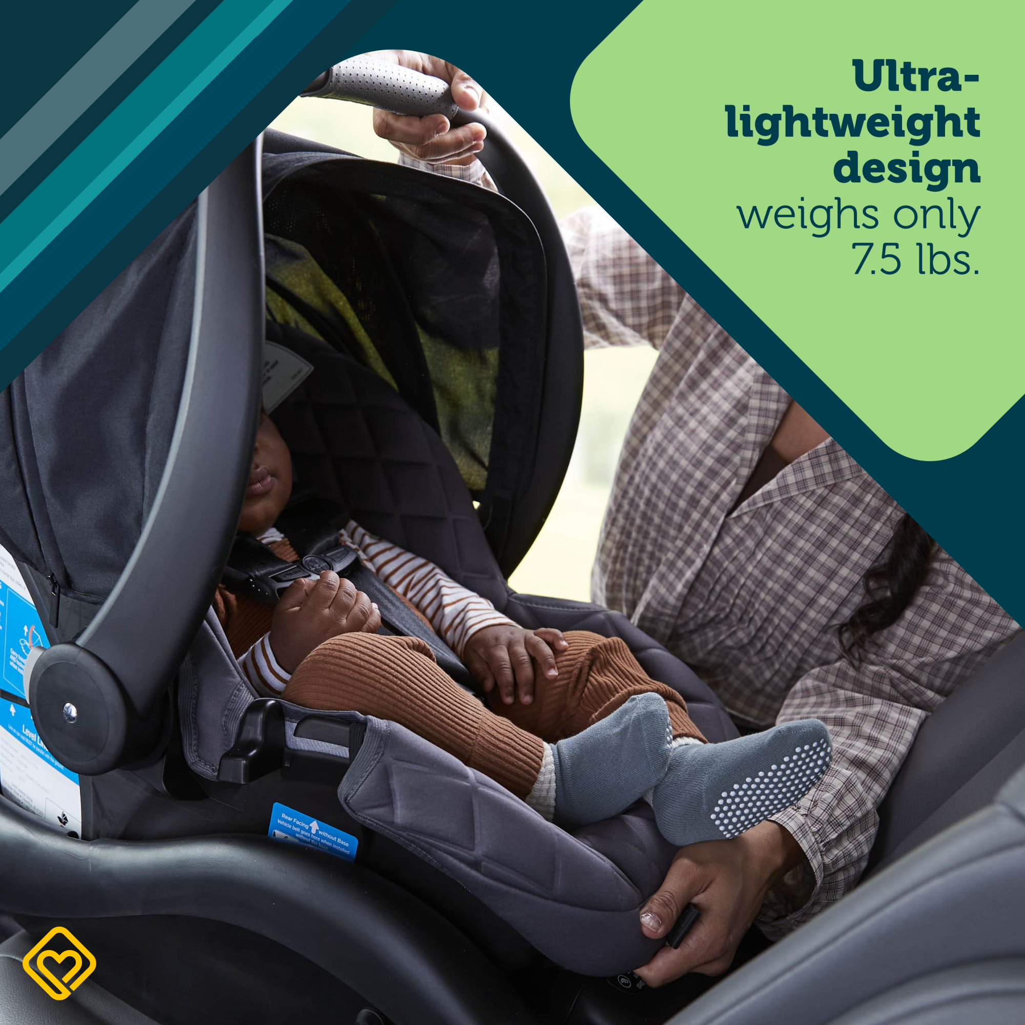 onBoard™ Insta-LATCH™ DLX Infant Car Seat - Ultra-lightweight design weighs only 7.5 lbs.