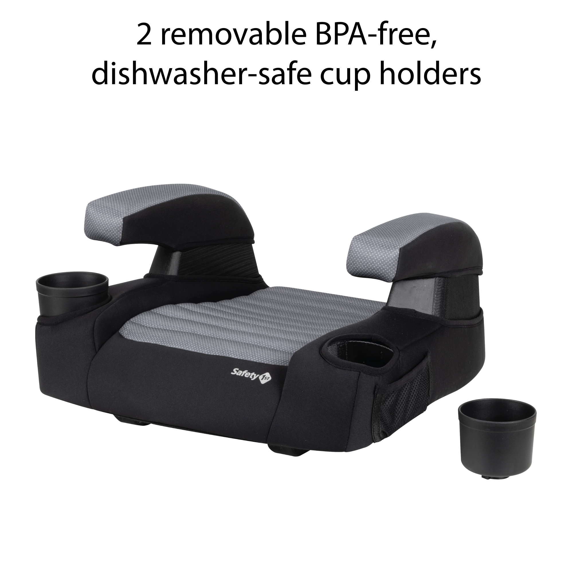 Boost-and-Go™ Lite Backless Booster - 2 removable BPA-free, dishwasher-safe cup holders