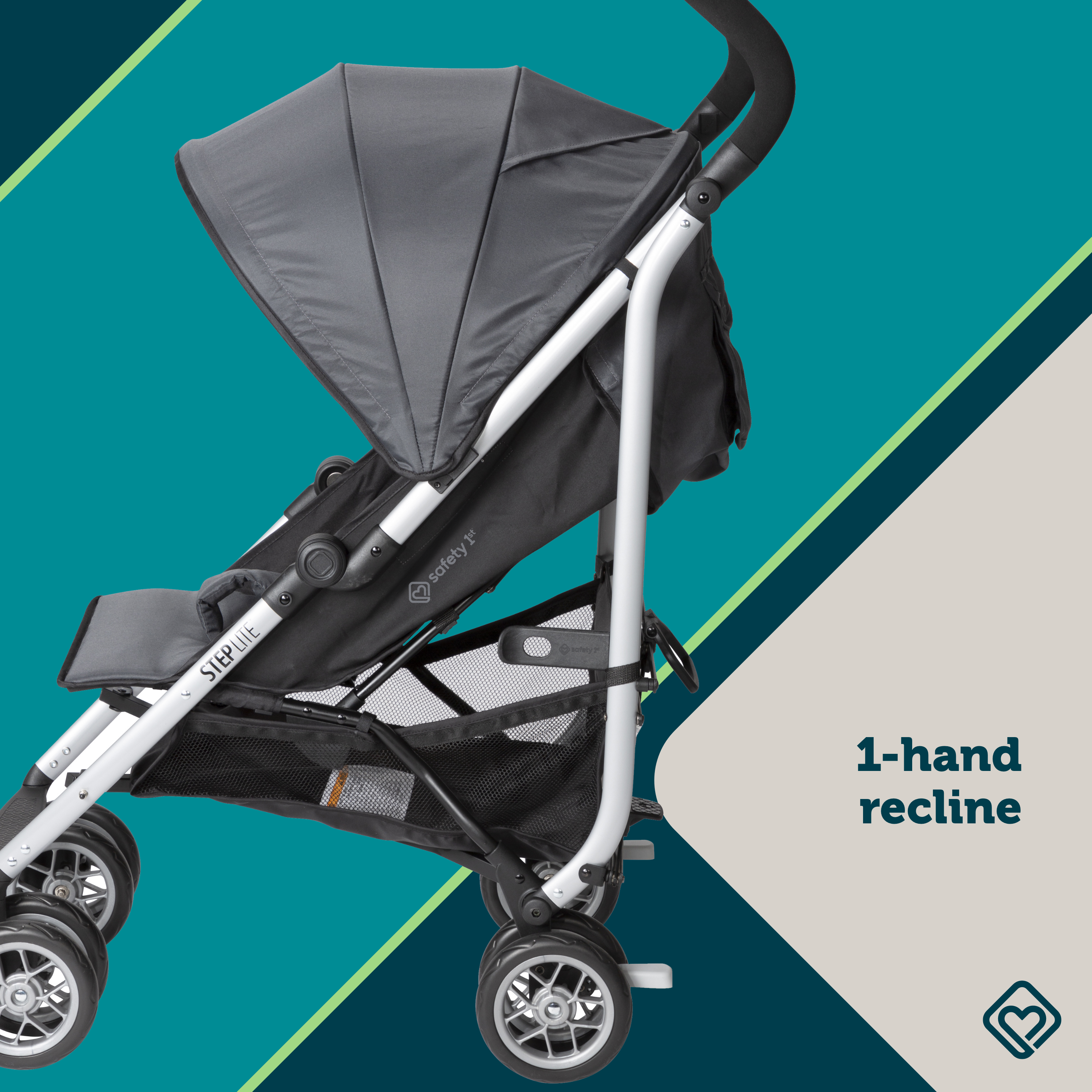 Safety 1st Step Lite Compact Stroller, Back to Black