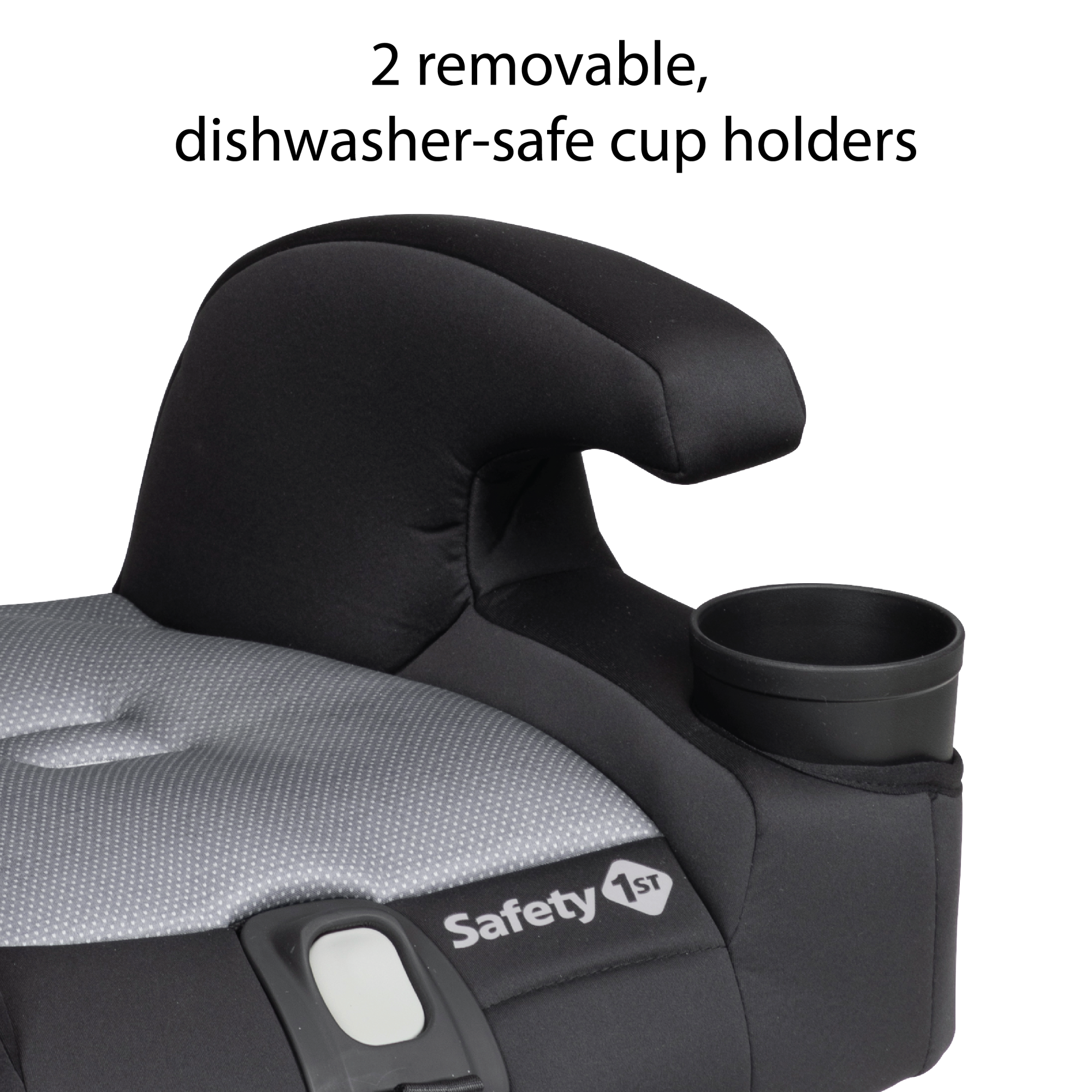 Boost-and-Go All-in-One Harness Booster Car Seat - 2 removable, dishwasher-safe cup holders