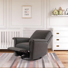 Baby Relax Terrin 3-in-1 Gliding Swivel Nursery Recliner - gray - showing recline and footrest