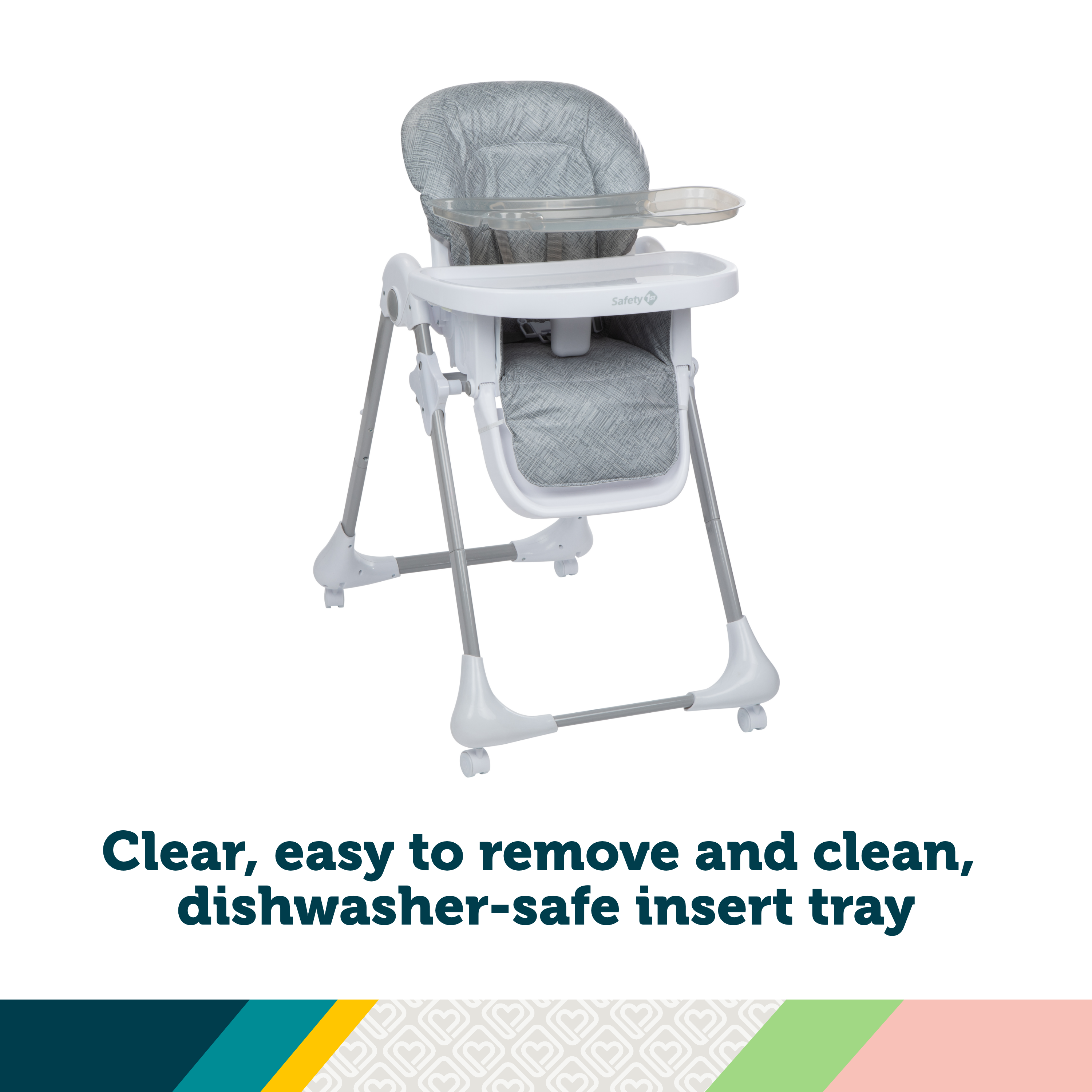 Grow and Go 3-in-1 High Chair - clear, easy to remove and clean, dishwasher-safe insert tray