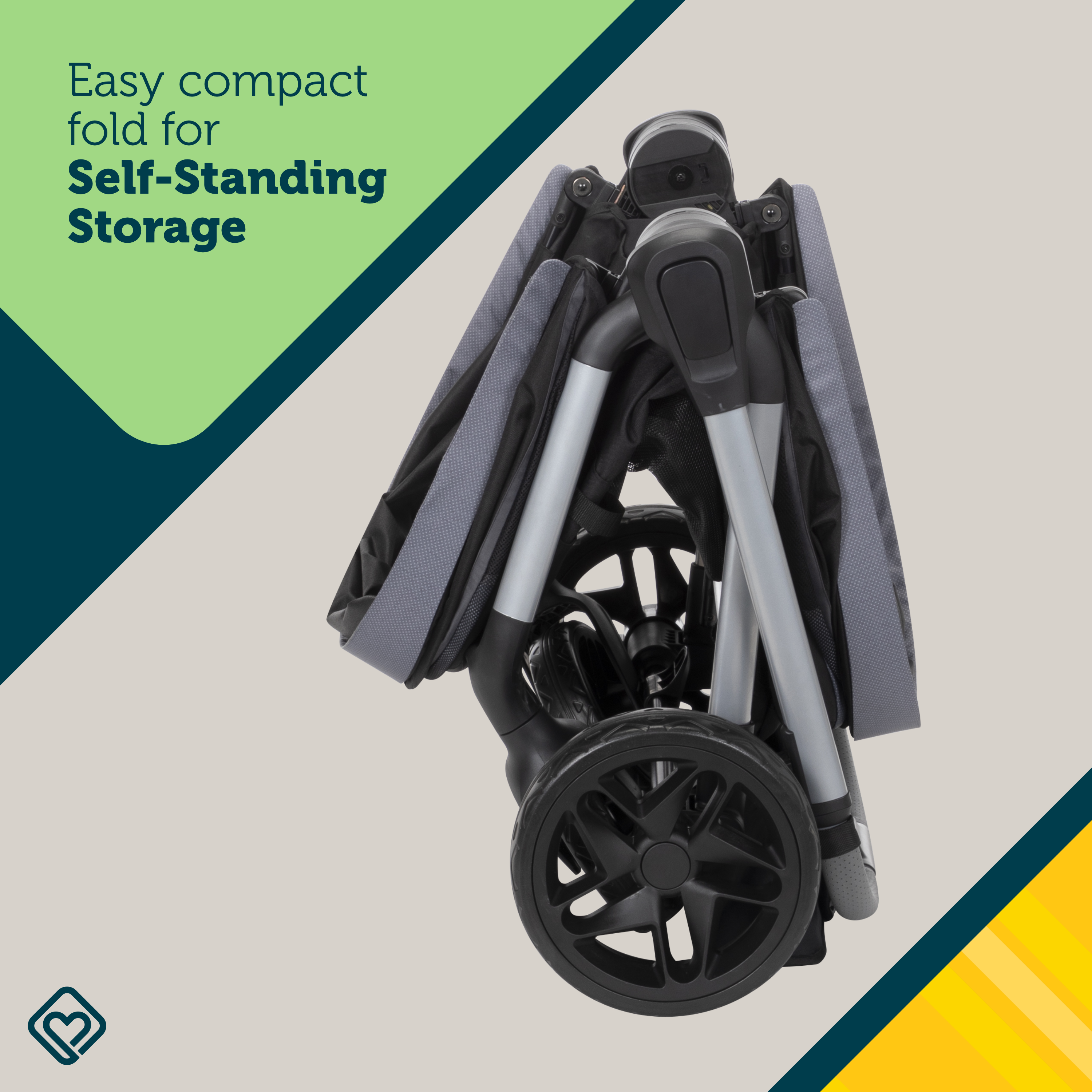 Summit Wagon Stroller - easy compact fold for self-standing storage