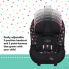 Disney Baby Ellaris™ Convertible Car Seat - easily adjustable 5-position headrest and 5 point-harness that grows with your child
