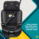 Turn and Go 360° ST Rotating All-in-One Convertible Car Seat - back cushion flap folds down when seat is in booster mode